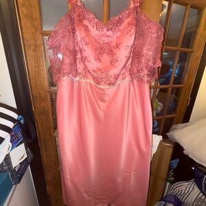 Elegant Pink Lace Gown